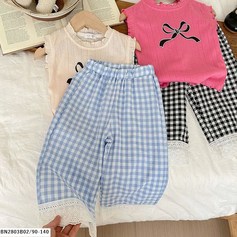 SÉT BỘ MẶC NHÀ QUẦN CARO ÁO SÁT NÁCH