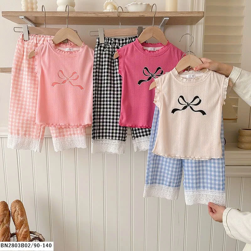 SÉT BỘ MẶC NHÀ QUẦN CARO ÁO SÁT NÁCH