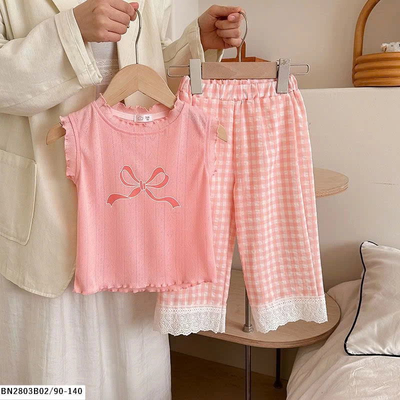 SÉT BỘ MẶC NHÀ QUẦN CARO ÁO SÁT NÁCH