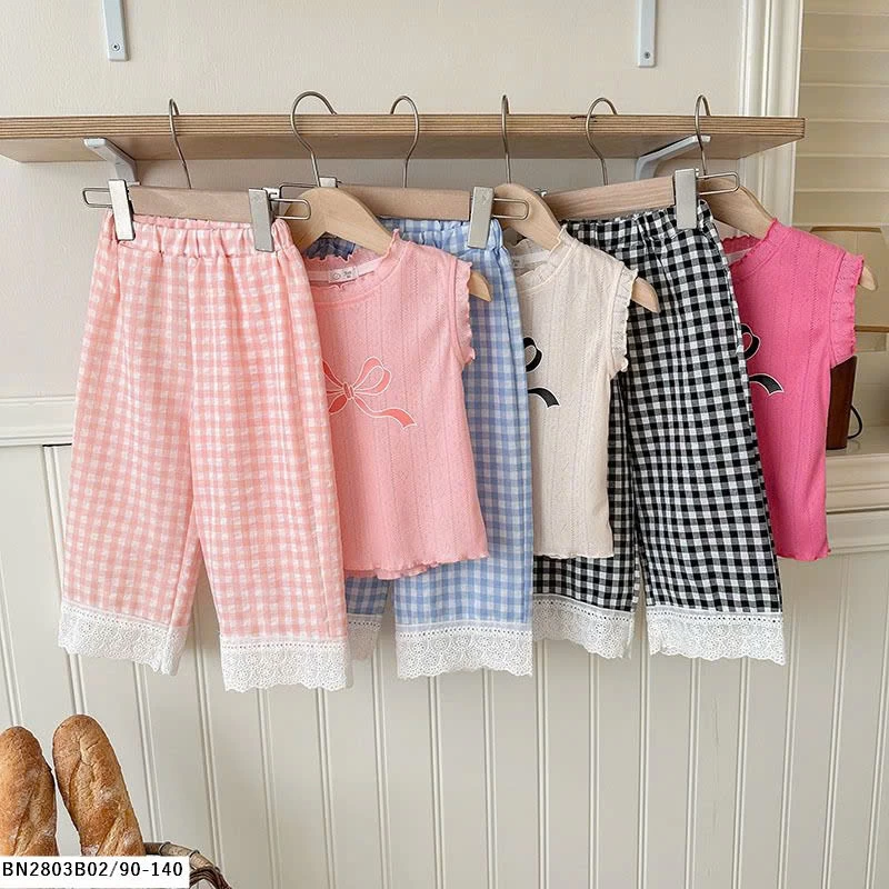 SÉT BỘ MẶC NHÀ QUẦN CARO ÁO SÁT NÁCH