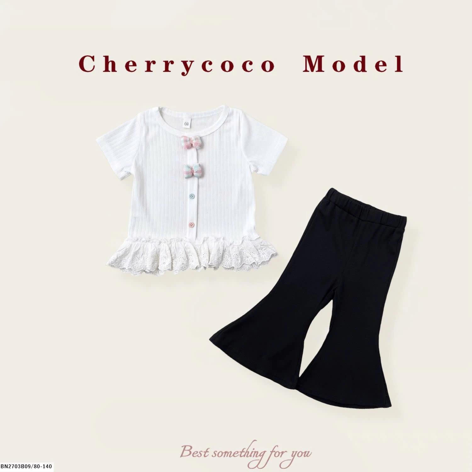 ÁO THUN ĐÍNH NƠ CHO BG CHERRYCOCO