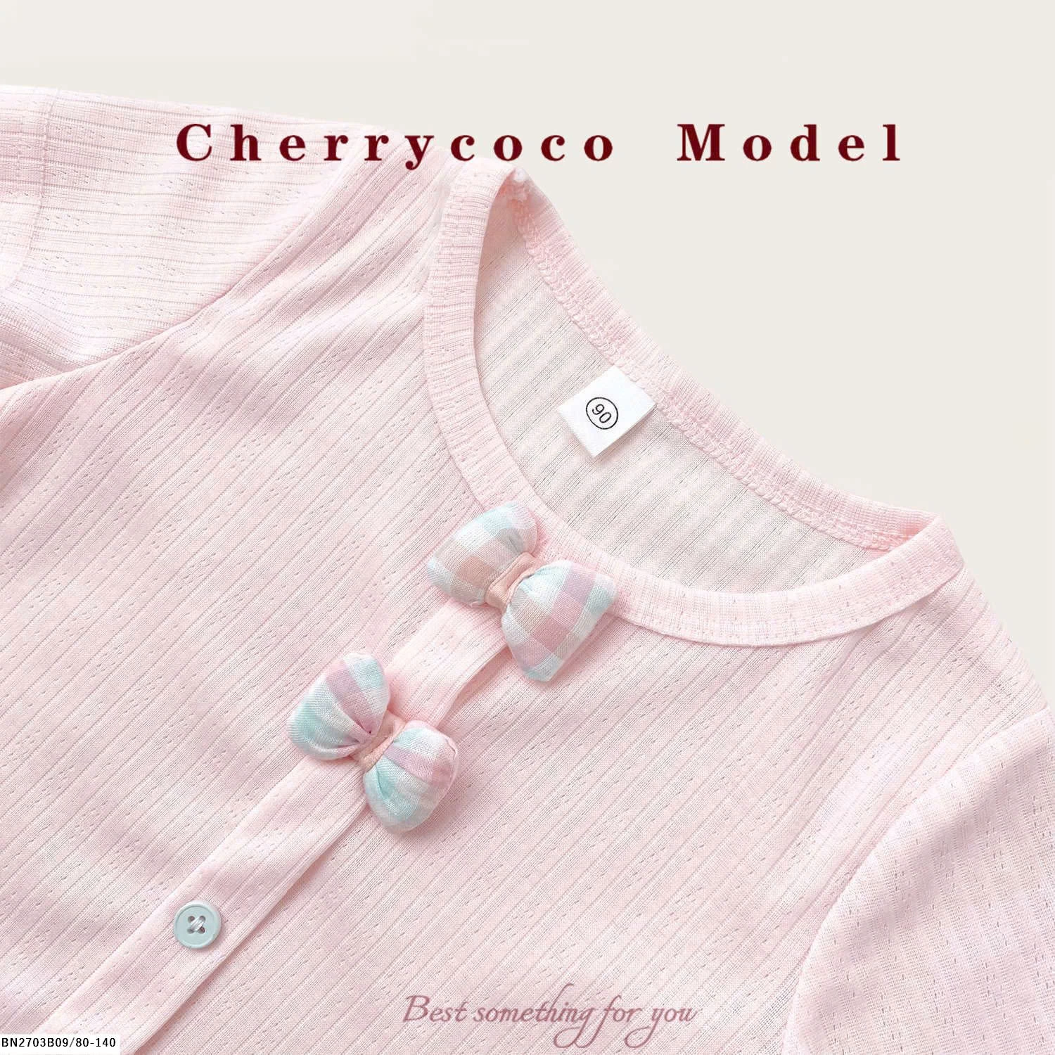 ÁO THUN ĐÍNH NƠ CHO BG CHERRYCOCO