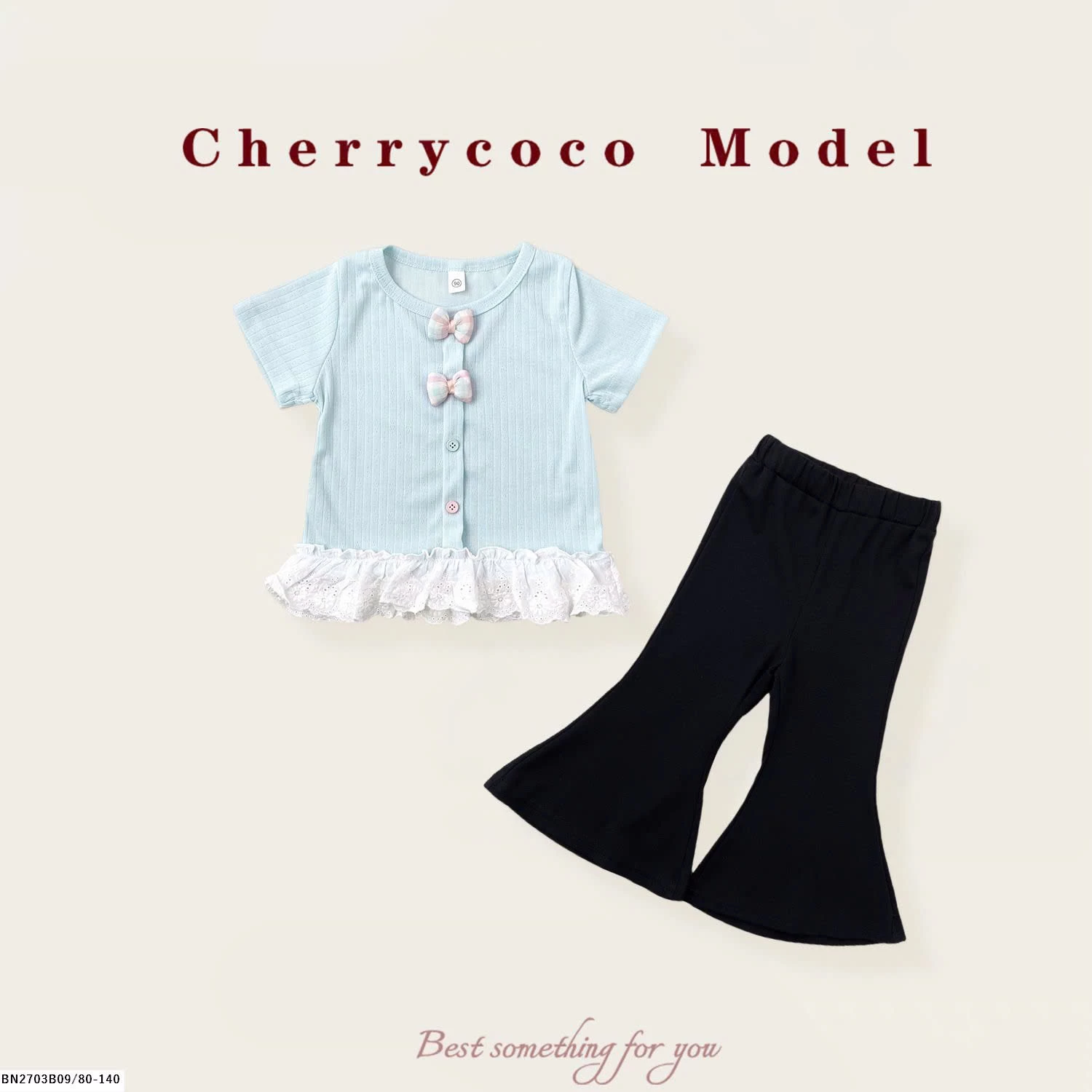 ÁO THUN ĐÍNH NƠ CHO BG CHERRYCOCO