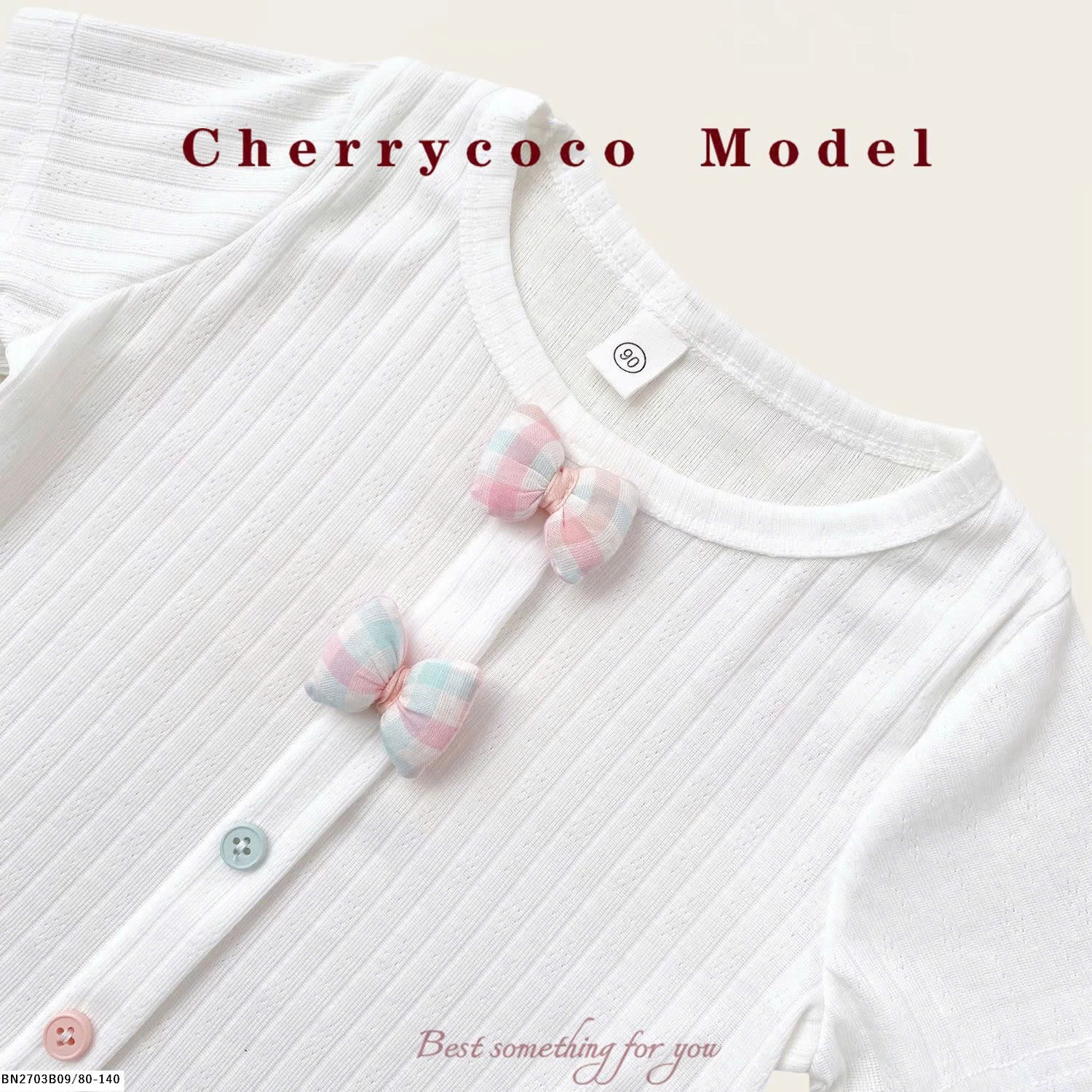 ÁO THUN ĐÍNH NƠ CHO BG CHERRYCOCO