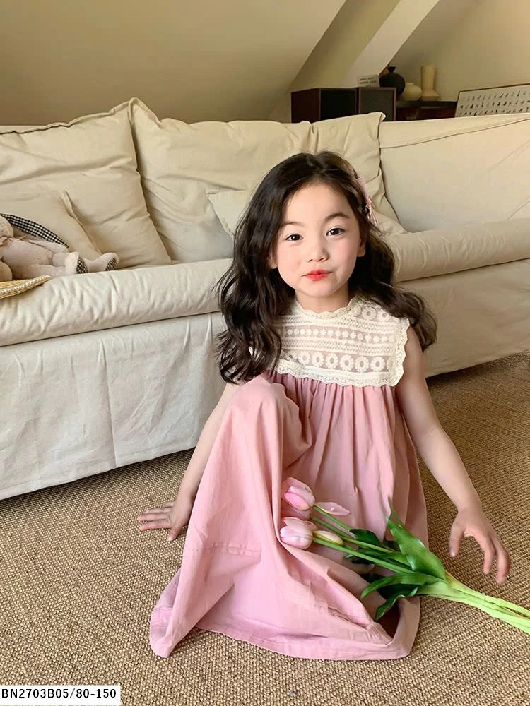 Váy bé gái phối ren AMBB