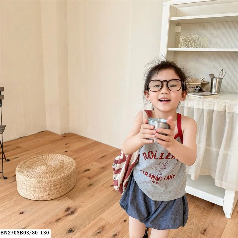 ÁO COTTON 2 DÂY CHO BÉ