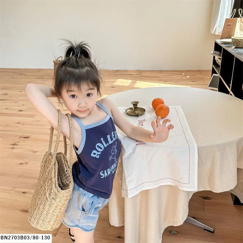 ÁO COTTON 2 DÂY CHO BÉ