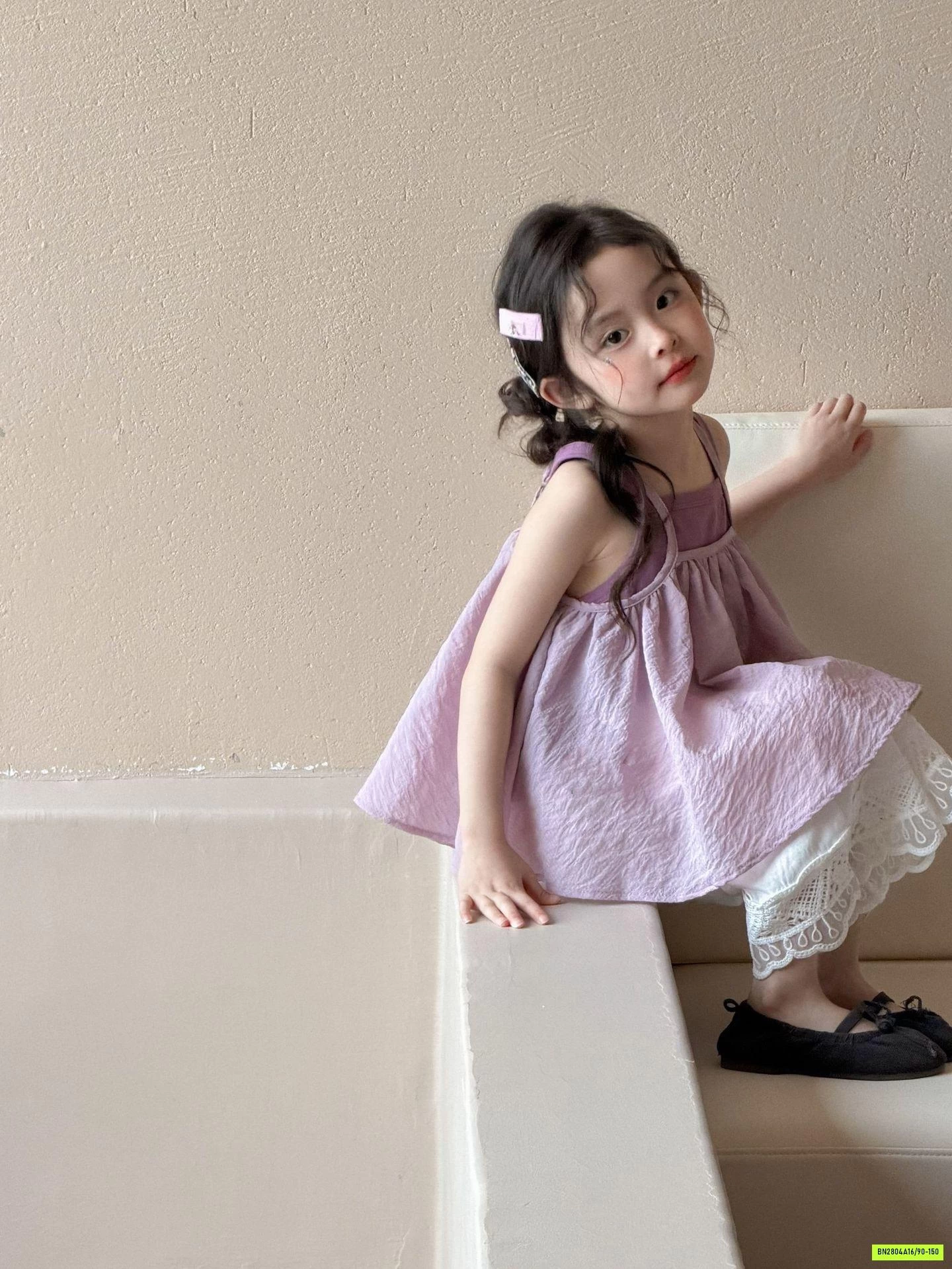 ÁO BABYDOLL TÍM MIX QUẦN SUÔNG