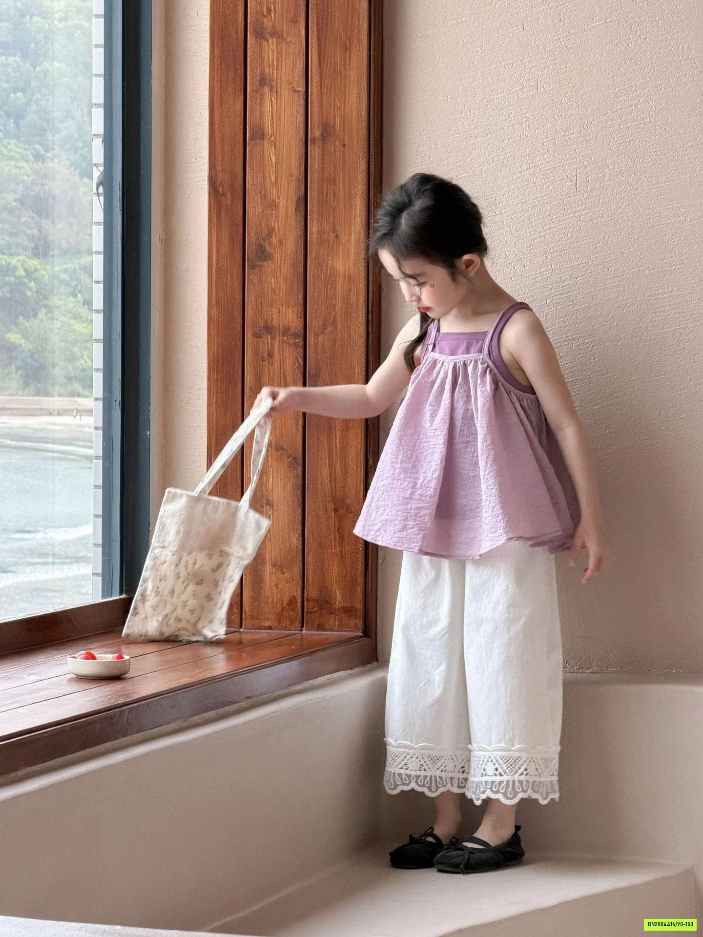 ÁO BABYDOLL TÍM MIX QUẦN SUÔNG