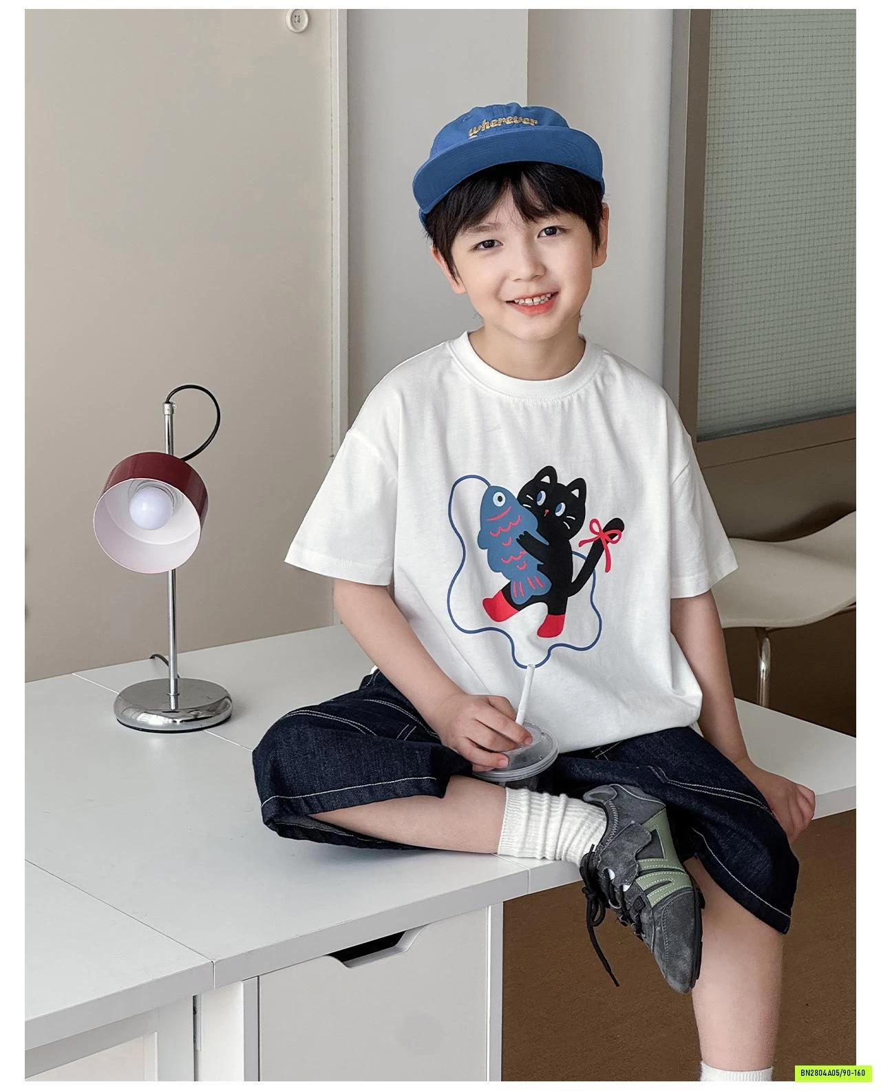 ÁO THUN MÈO MIX SHORT DENIM AOAO