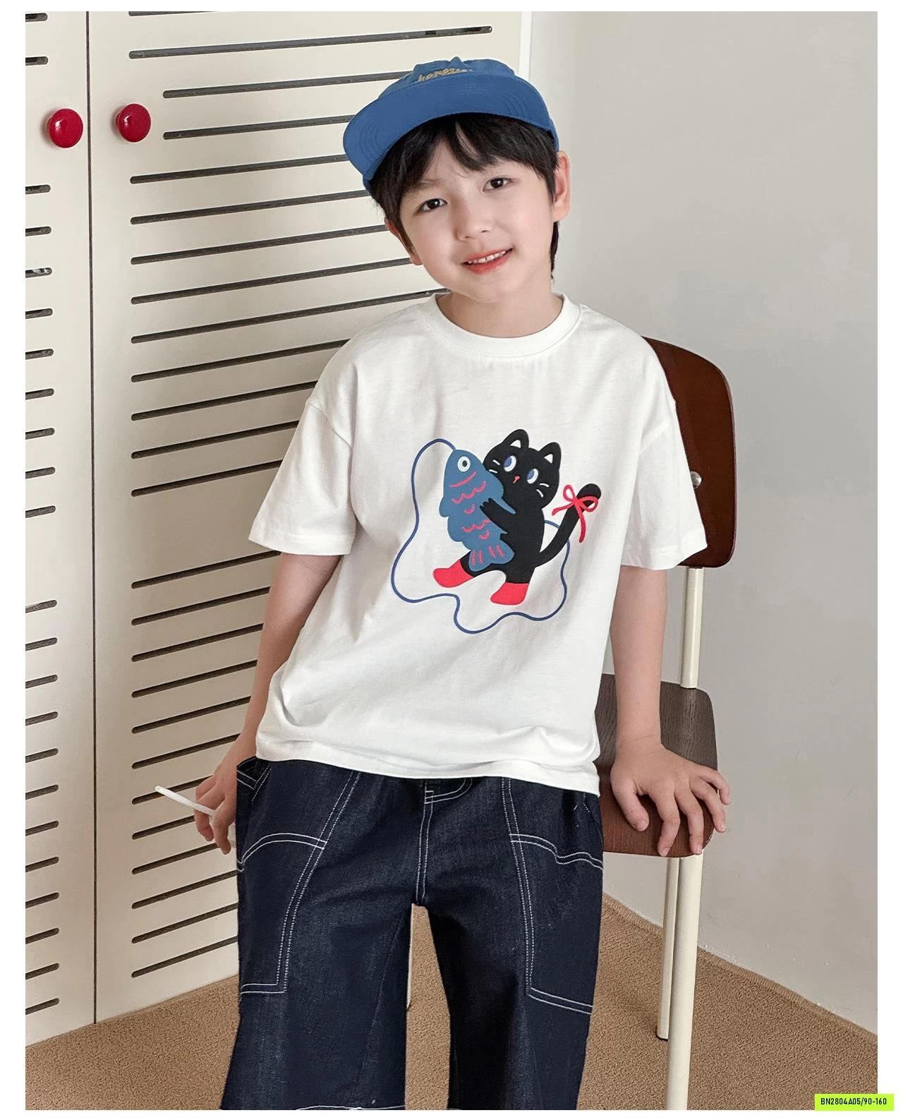 ÁO THUN MÈO MIX SHORT DENIM AOAO