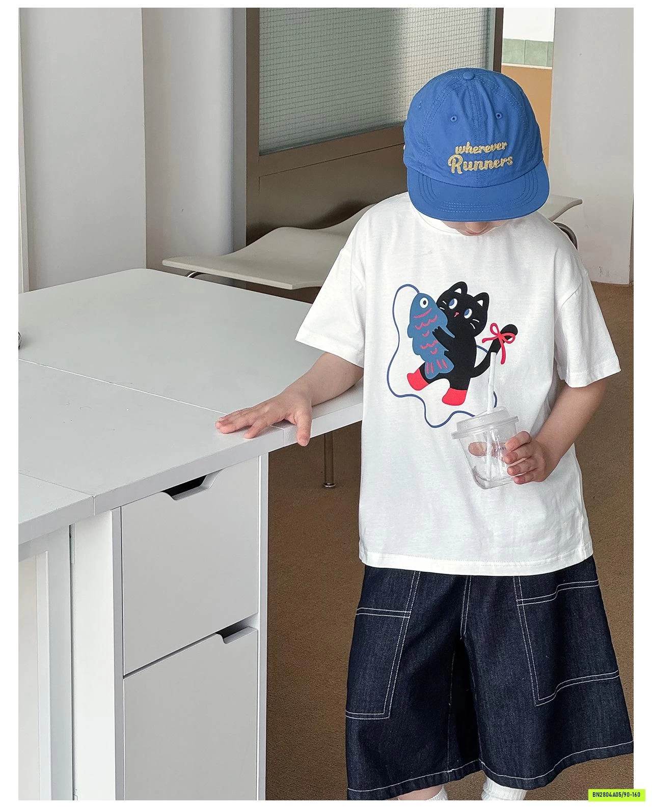 ÁO THUN MÈO MIX SHORT DENIM AOAO