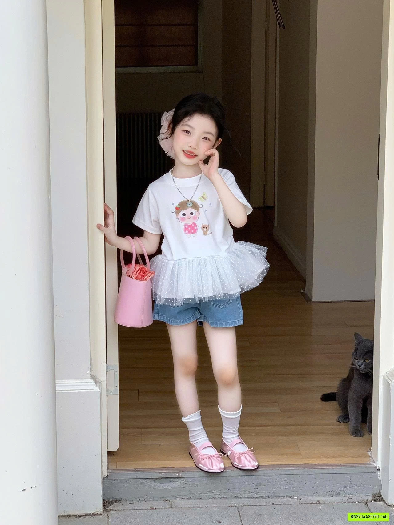 ÁO BÈO REN MIX SHORT JEANS