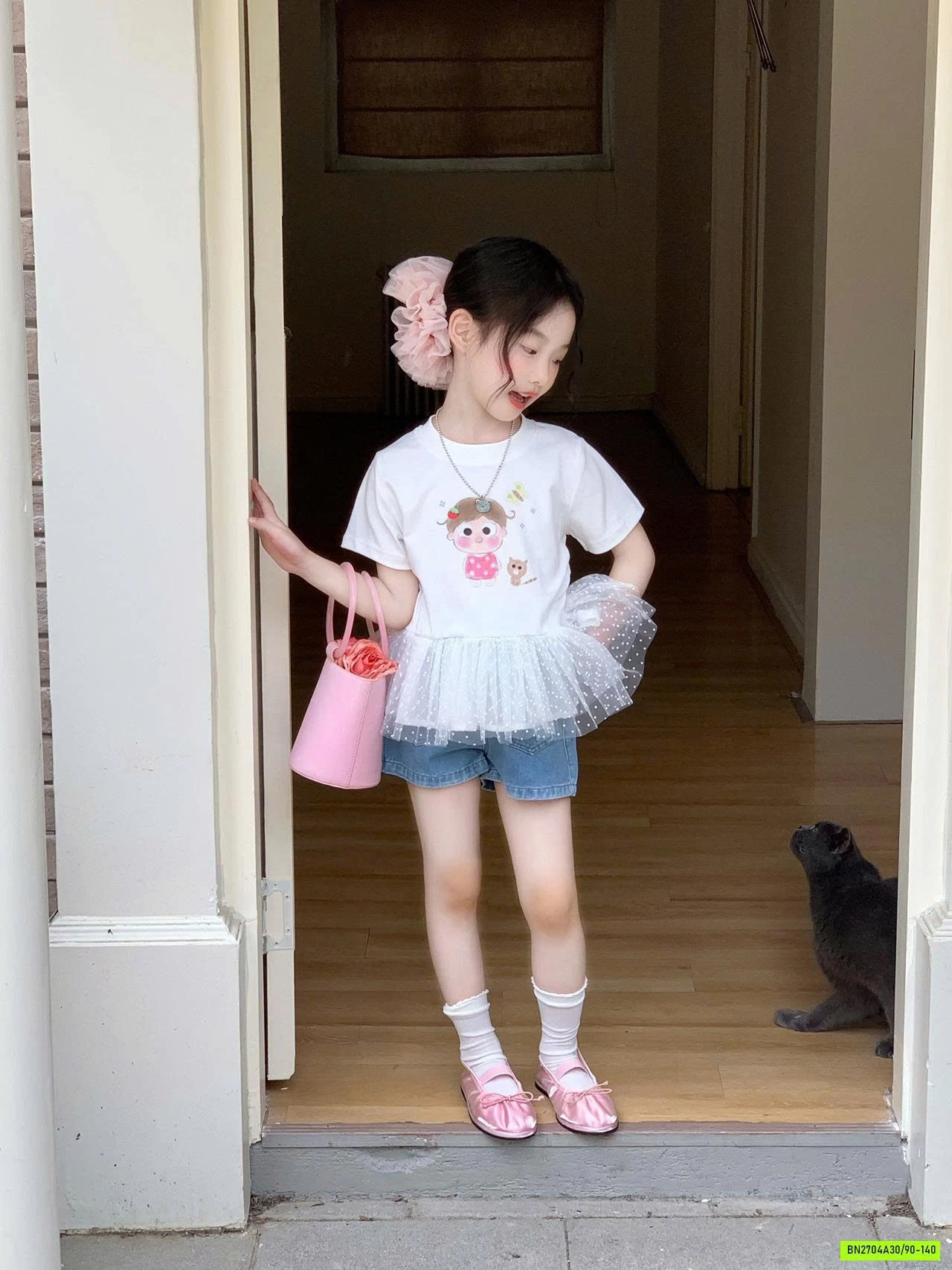 ÁO BÈO REN MIX SHORT JEANS