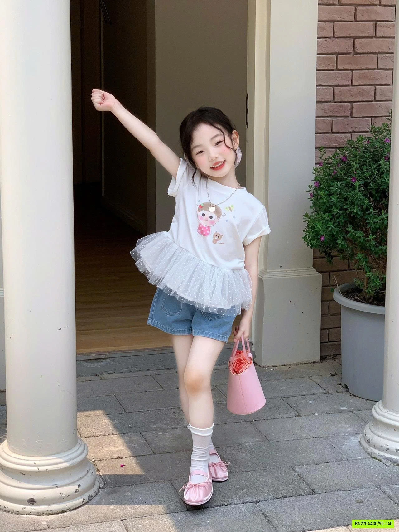 ÁO BÈO REN MIX SHORT JEANS