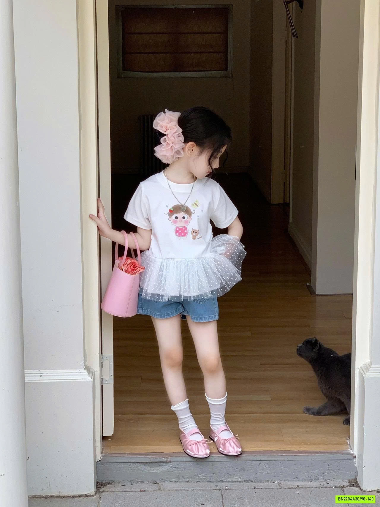 ÁO BÈO REN MIX SHORT JEANS