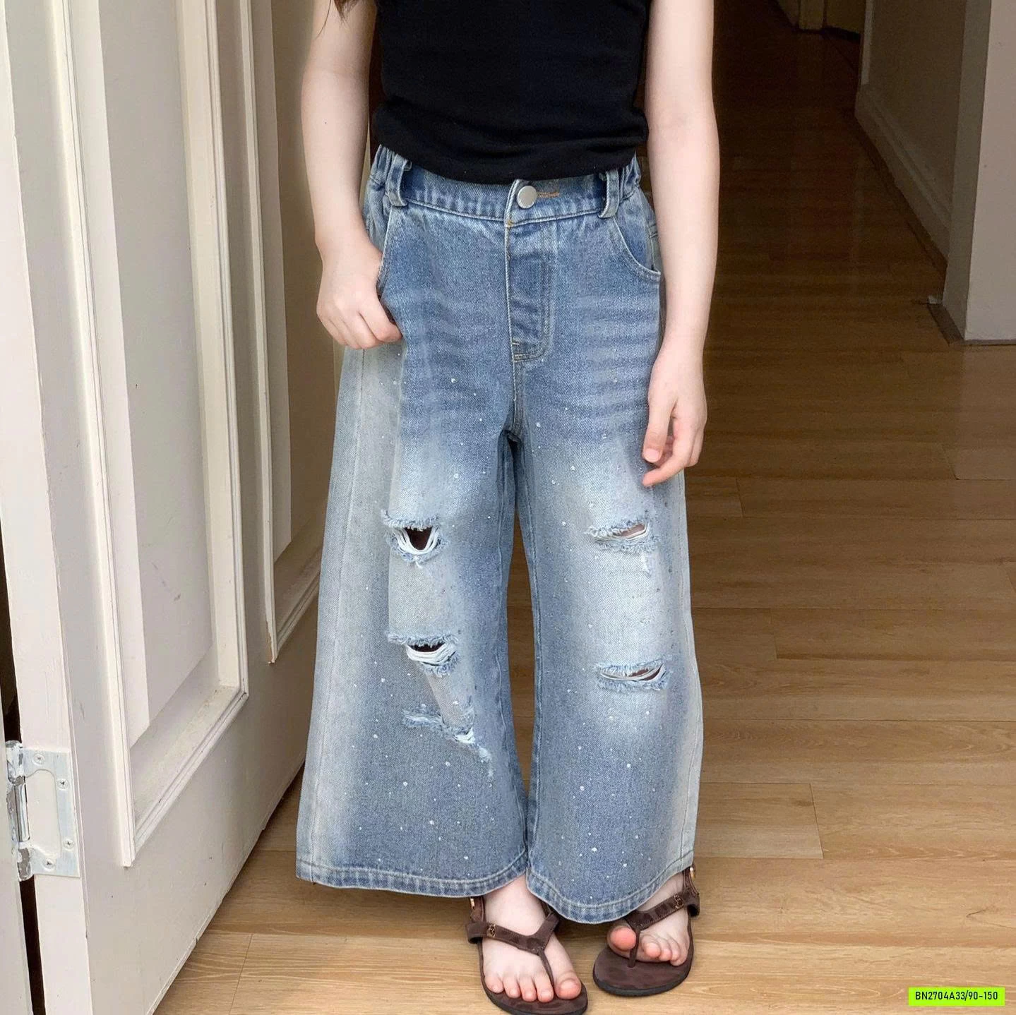 ÁO YẾM MIX JEANS SUÔNG RÁCH