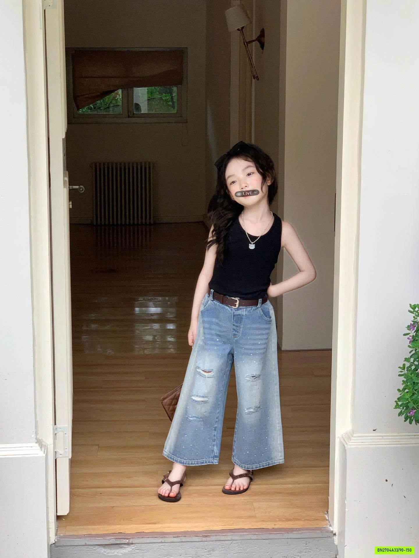 ÁO YẾM MIX JEANS SUÔNG RÁCH