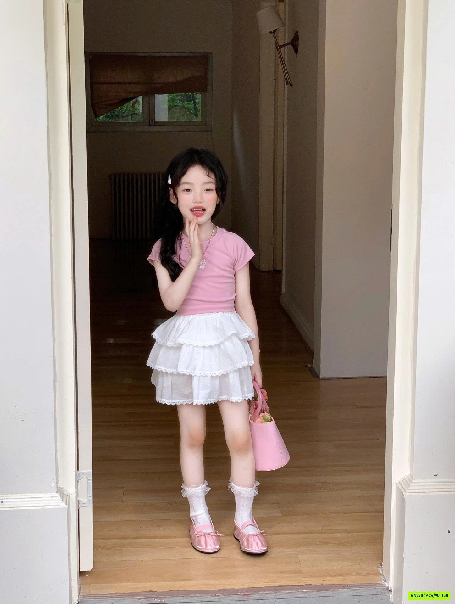 CROPTOP HỒNG MIX CV XẾP TẦNG