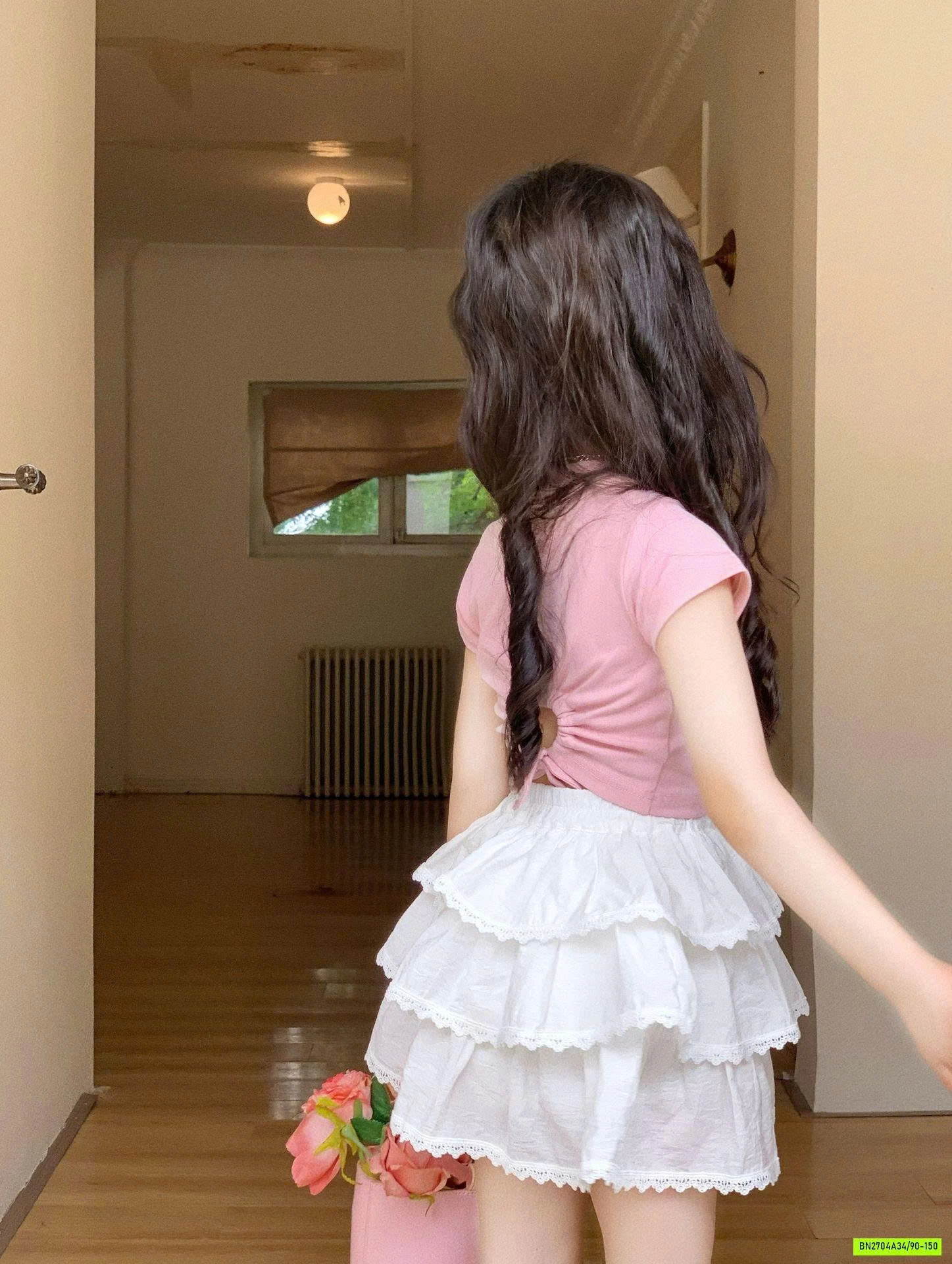 CROPTOP HỒNG MIX CV XẾP TẦNG