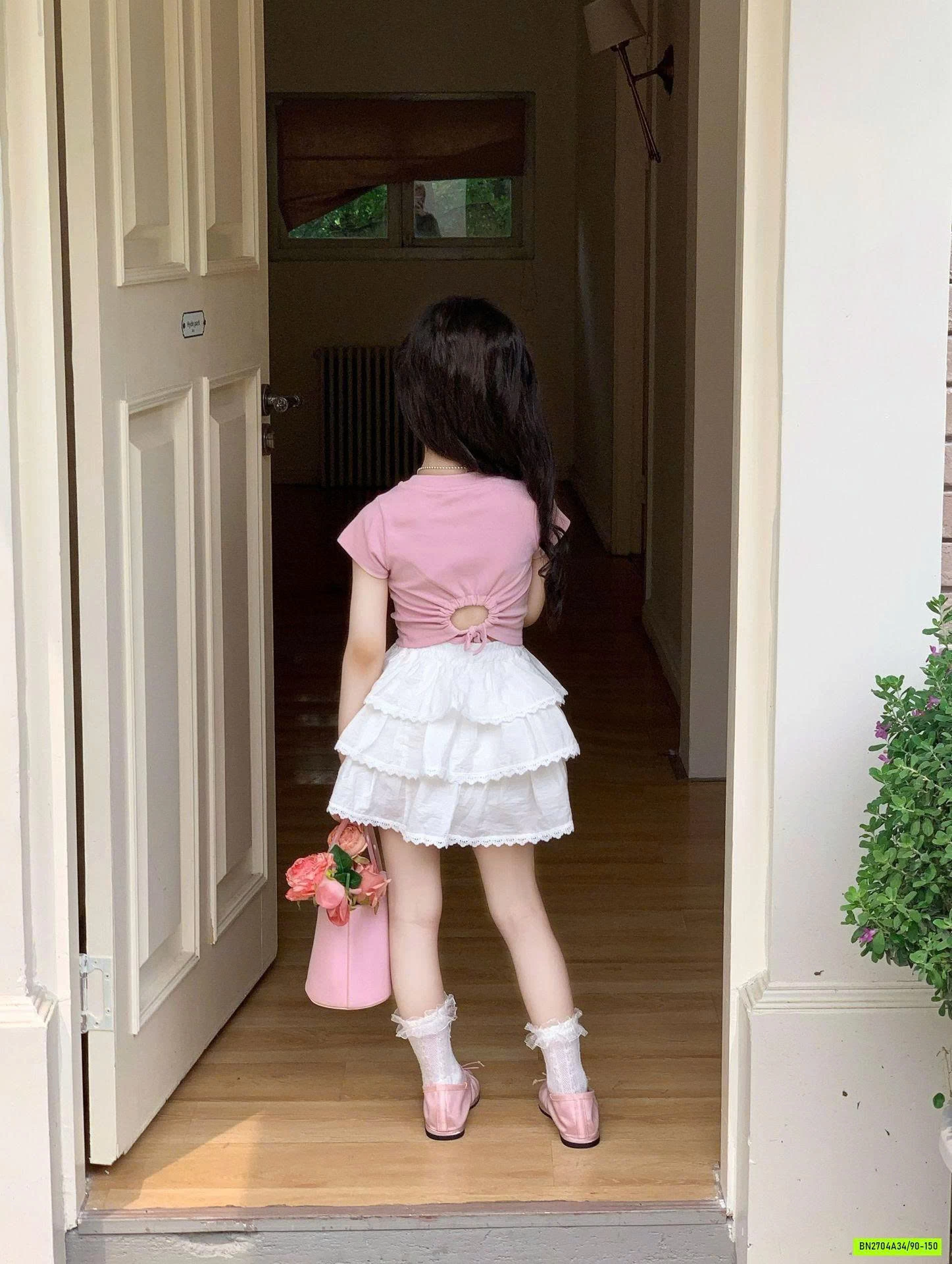 CROPTOP HỒNG MIX CV XẾP TẦNG