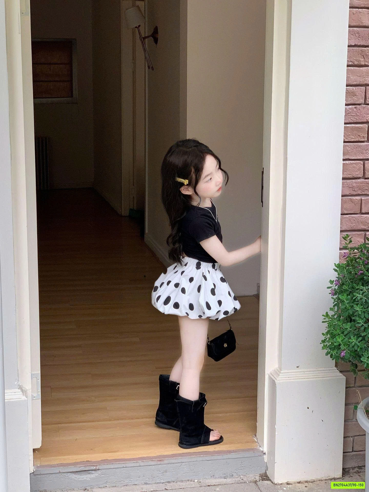 CROPTOP MIX QUẦN BÍ CHẤM BI