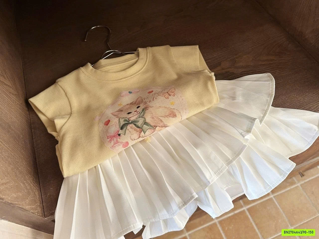 CROPTOP GẤU MIX CV XẾP LY