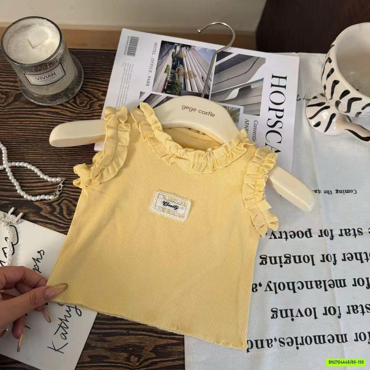 ÁO SÁT NÁCH VIỀN BÈO MIX CV REN