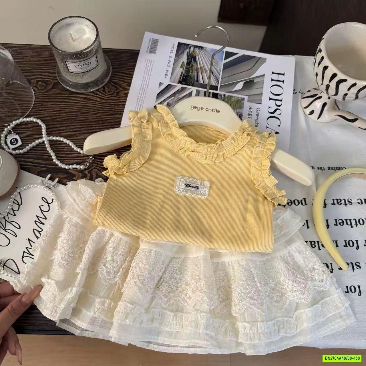 ÁO SÁT NÁCH VIỀN BÈO MIX CV REN