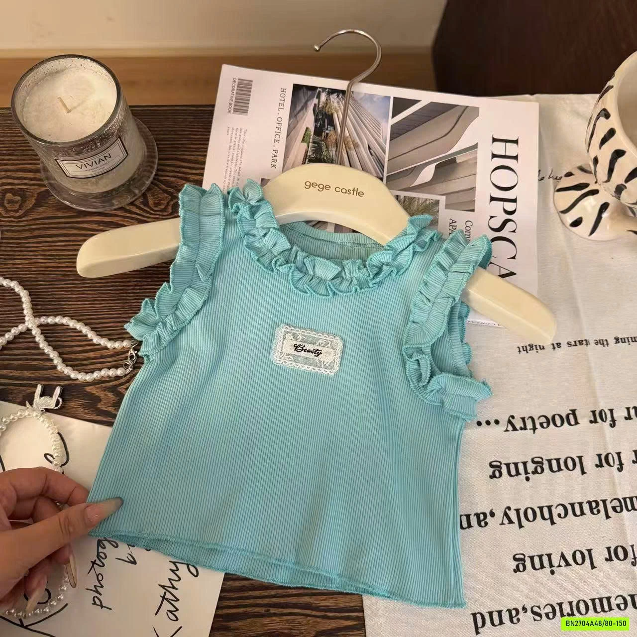 ÁO SÁT NÁCH VIỀN BÈO MIX CV REN