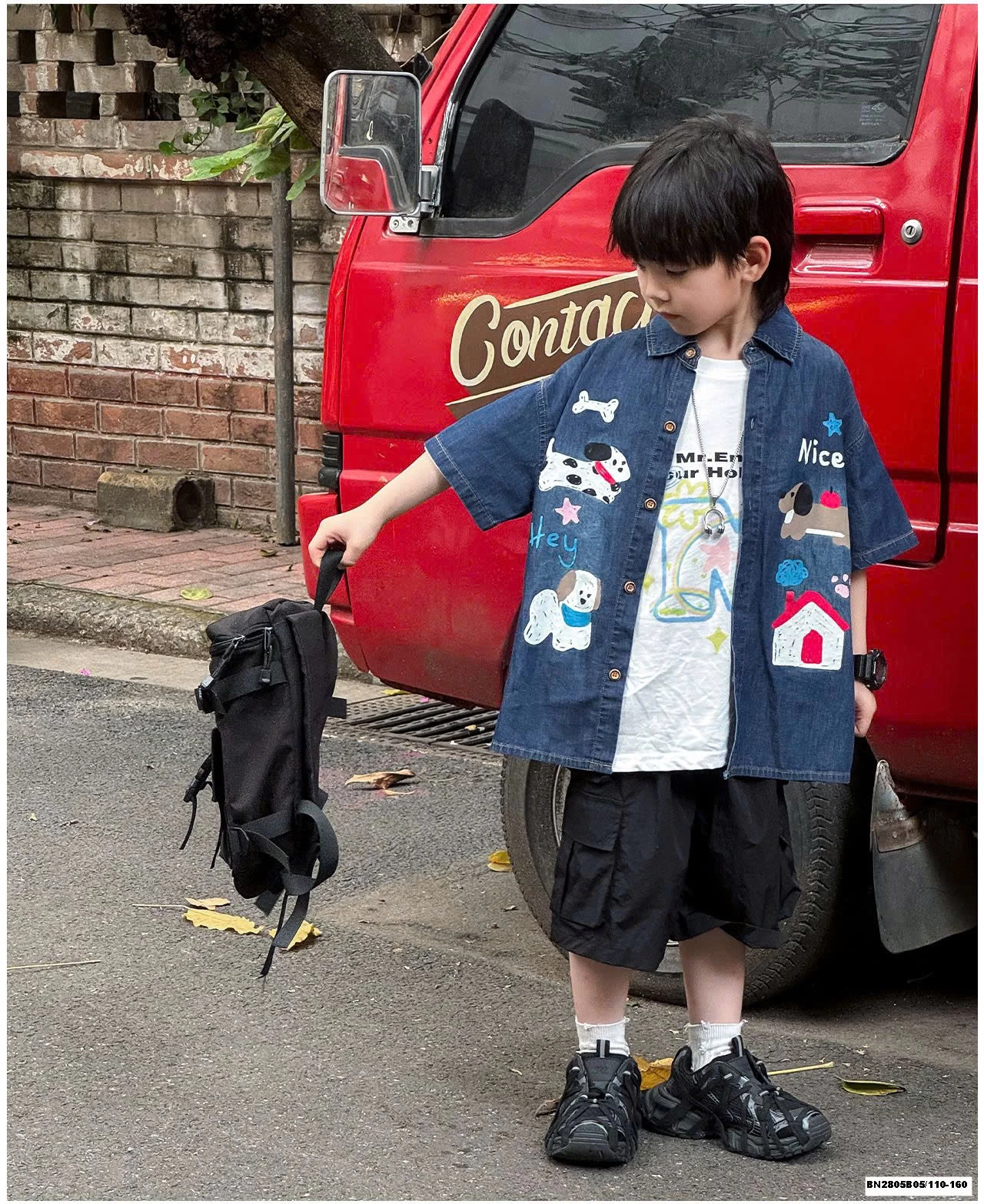 ÁO SƠ MI DENIM IN HÌNH