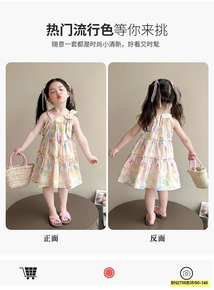 VÁY HOA CỔ YẾM 3 TẤNG