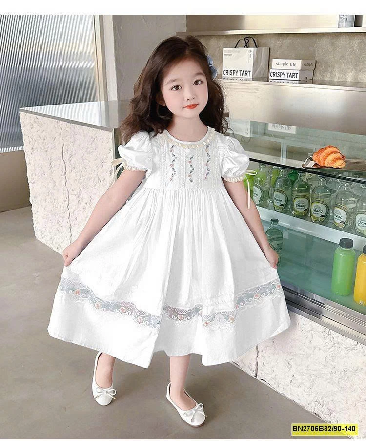 ĐẦM CÔNG CHÚA PHỐI REN THÊU HOA