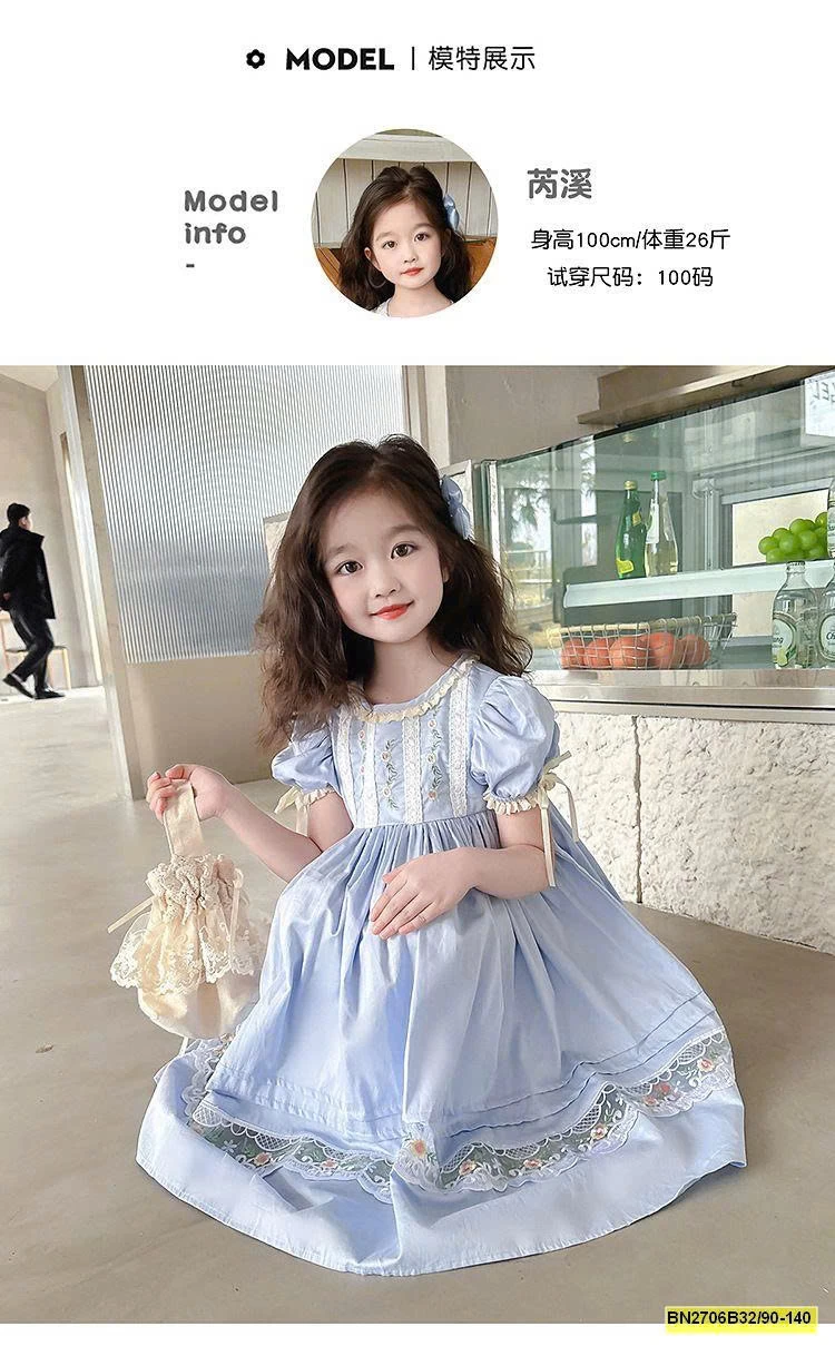 ĐẦM CÔNG CHÚA PHỐI REN THÊU HOA