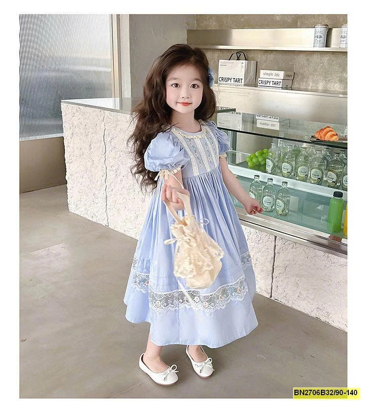 ĐẦM CÔNG CHÚA PHỐI REN THÊU HOA