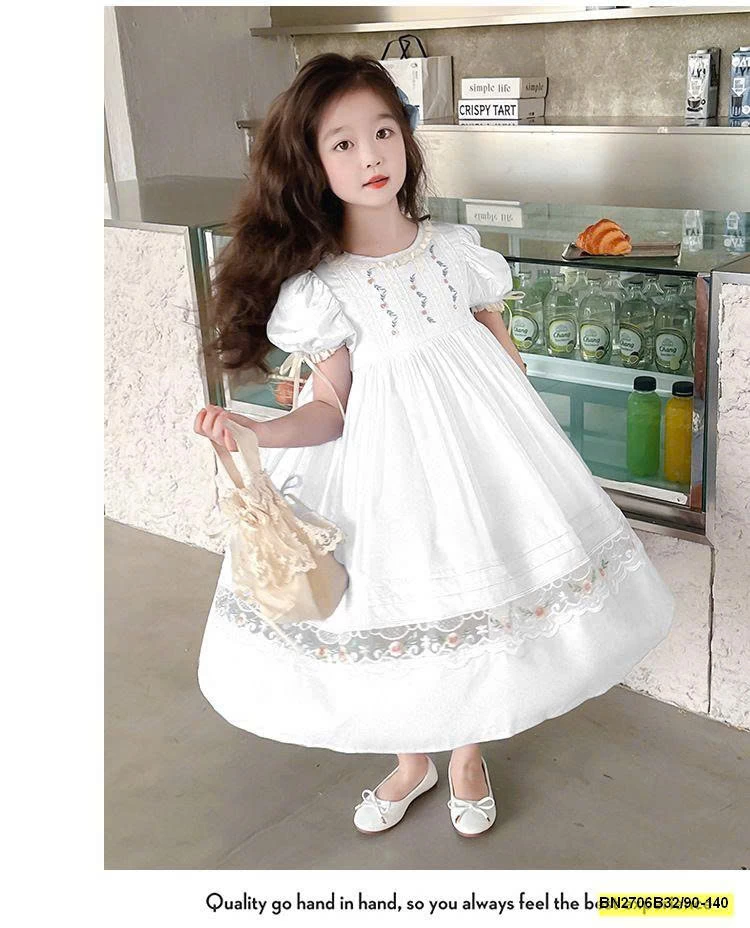 ĐẦM CÔNG CHÚA PHỐI REN THÊU HOA