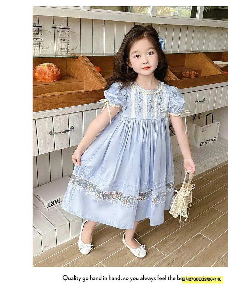 ĐẦM CÔNG CHÚA PHỐI REN THÊU HOA