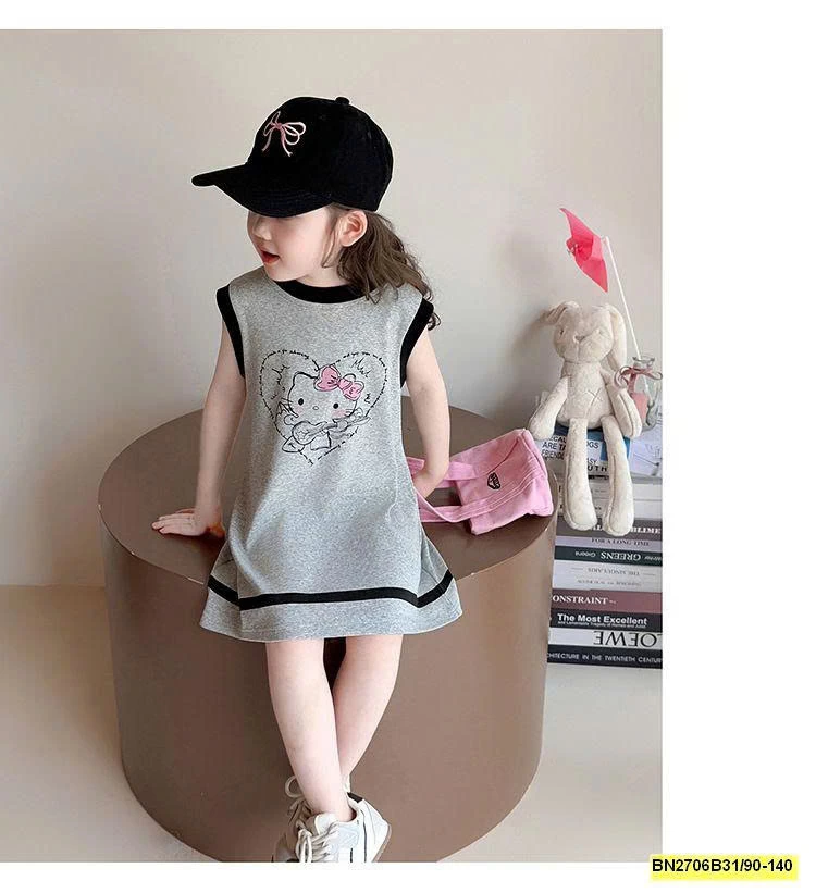 ĐẦM COTTON KITTY XÁM