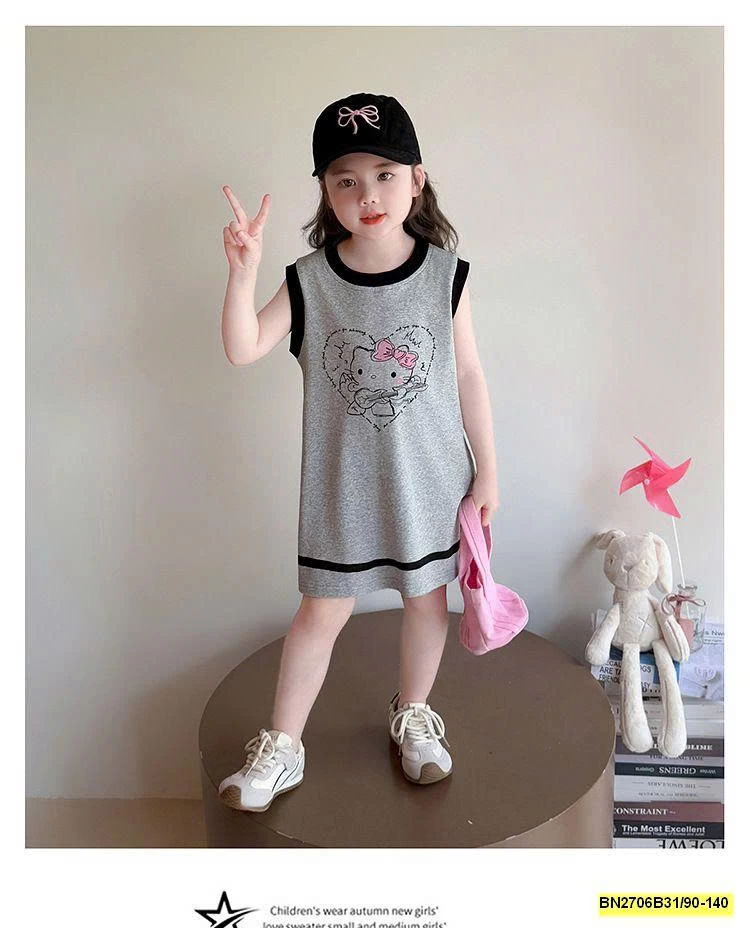 ĐẦM COTTON KITTY XÁM