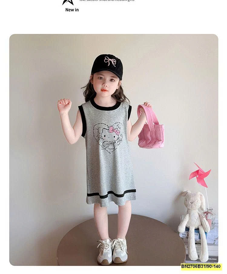 ĐẦM COTTON KITTY XÁM