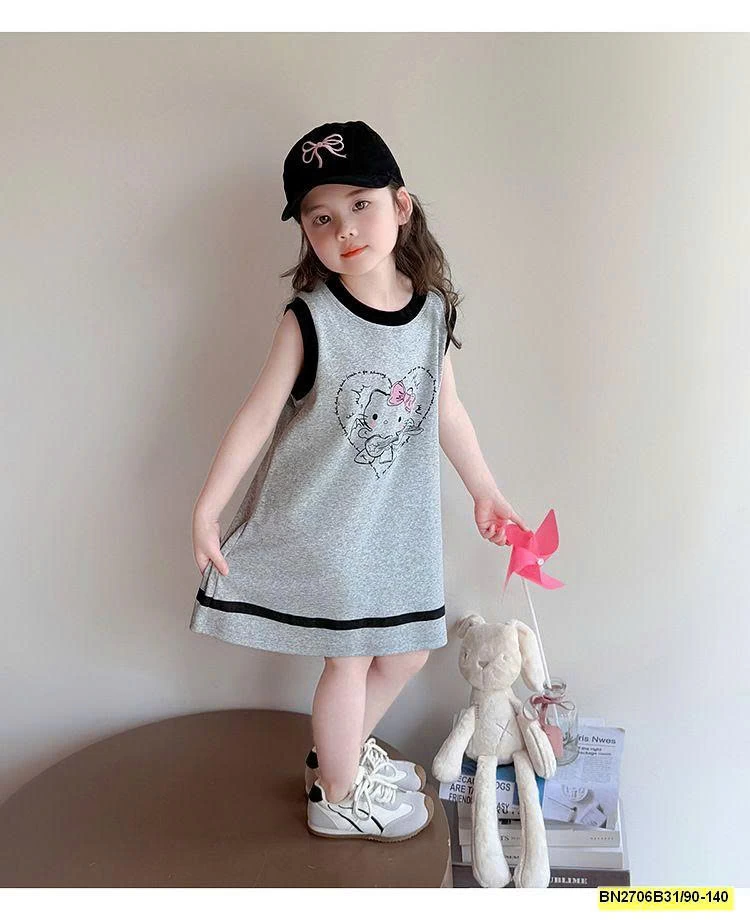 ĐẦM COTTON KITTY XÁM