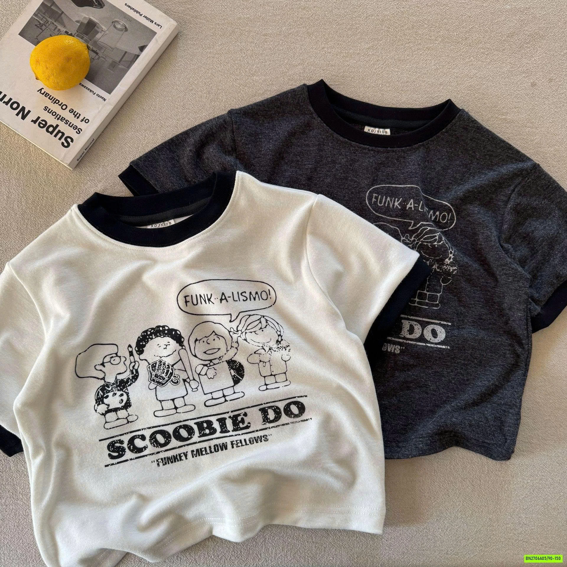 ÁO THUN VIỀN CỔ IN HÌNH EM BÉ