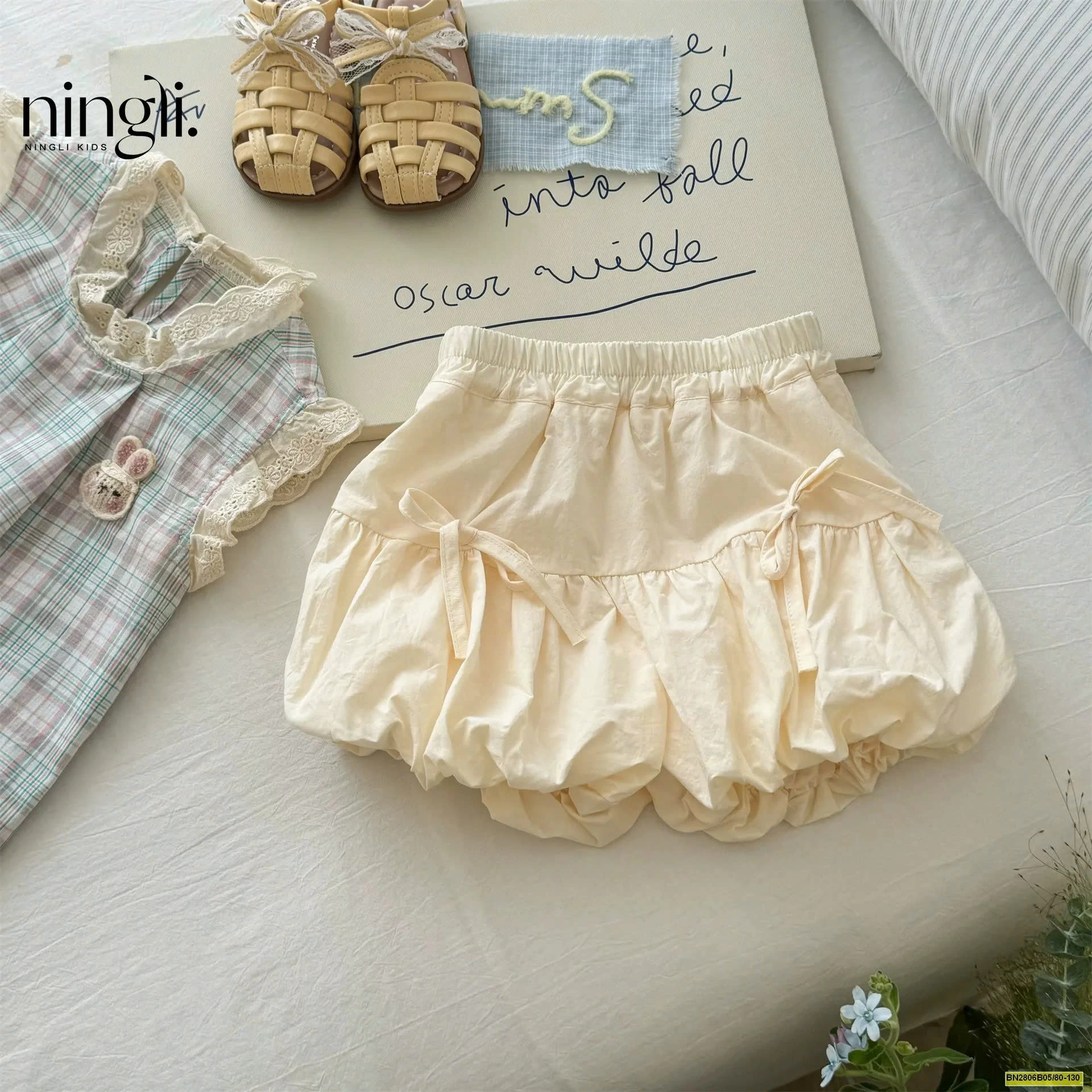 BỘ ÁO CARO XANH  QUẦN BÍ