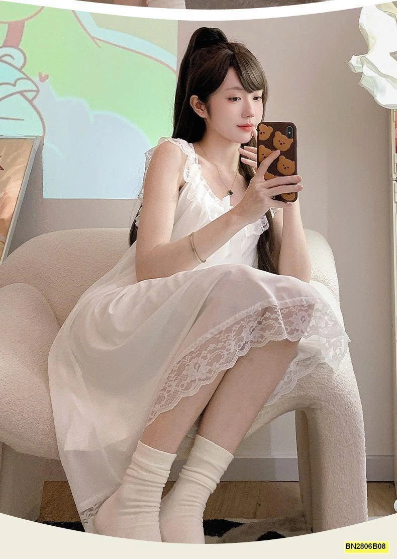 ĐẦM NGỦ LỤA PHỐI REN