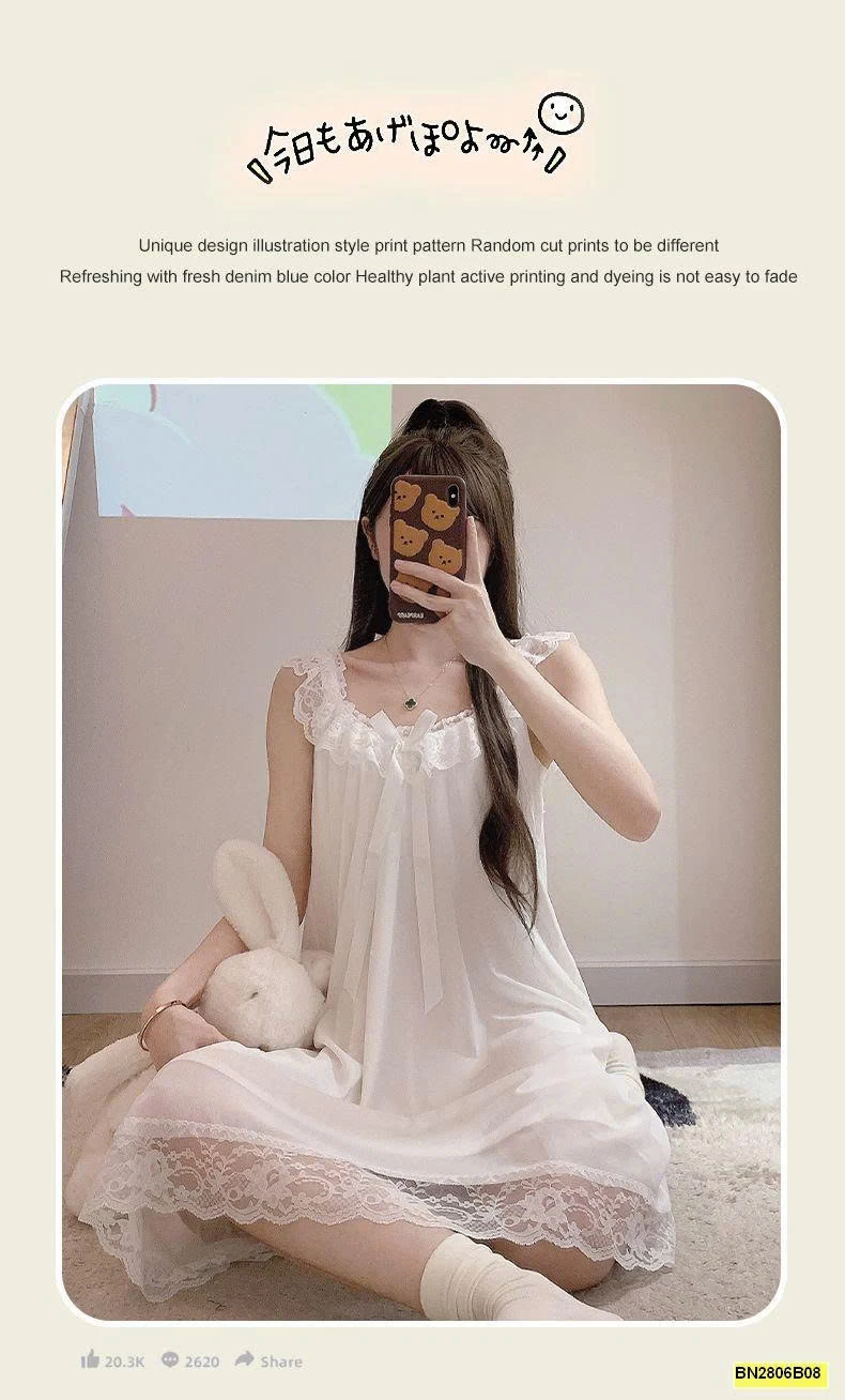 ĐẦM NGỦ LỤA PHỐI REN