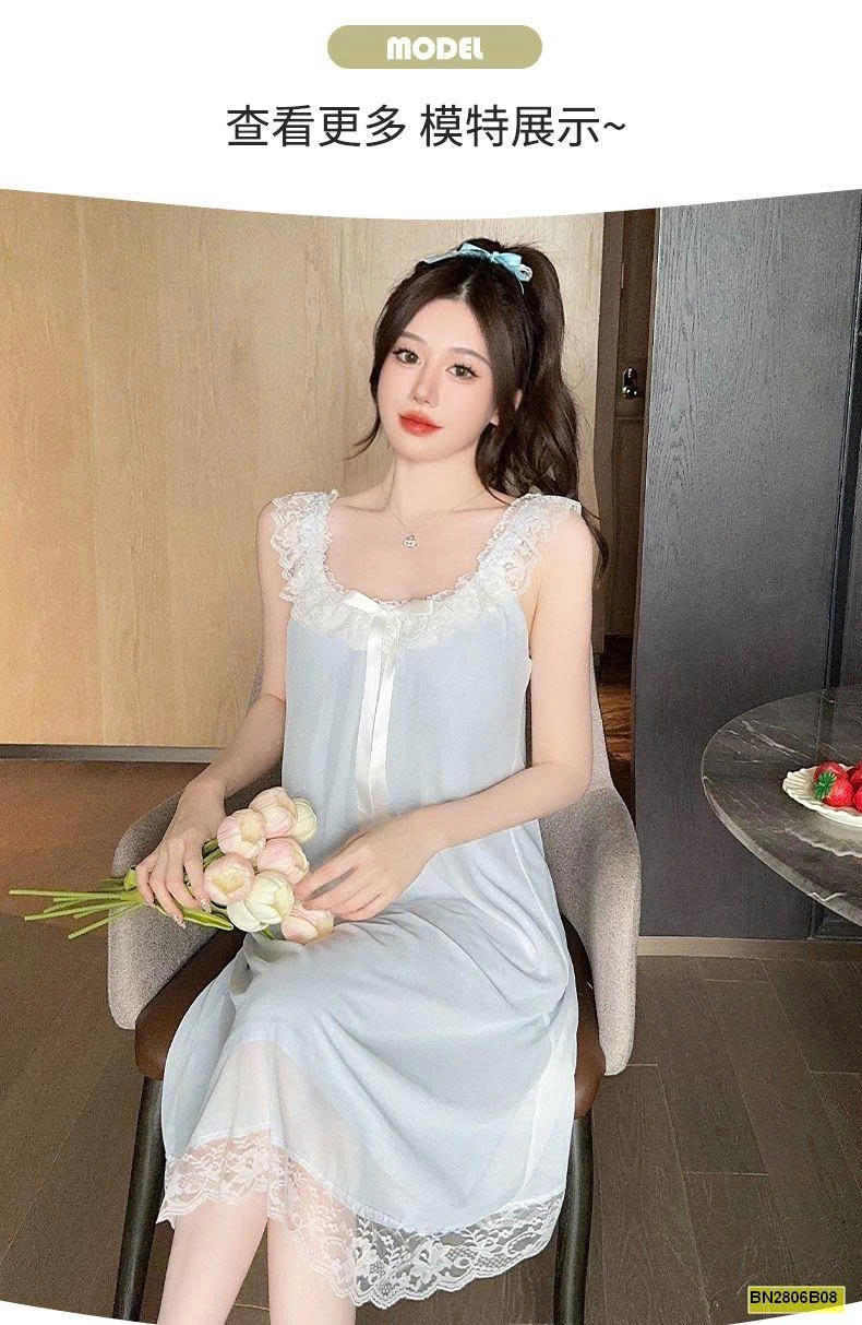 ĐẦM NGỦ LỤA PHỐI REN