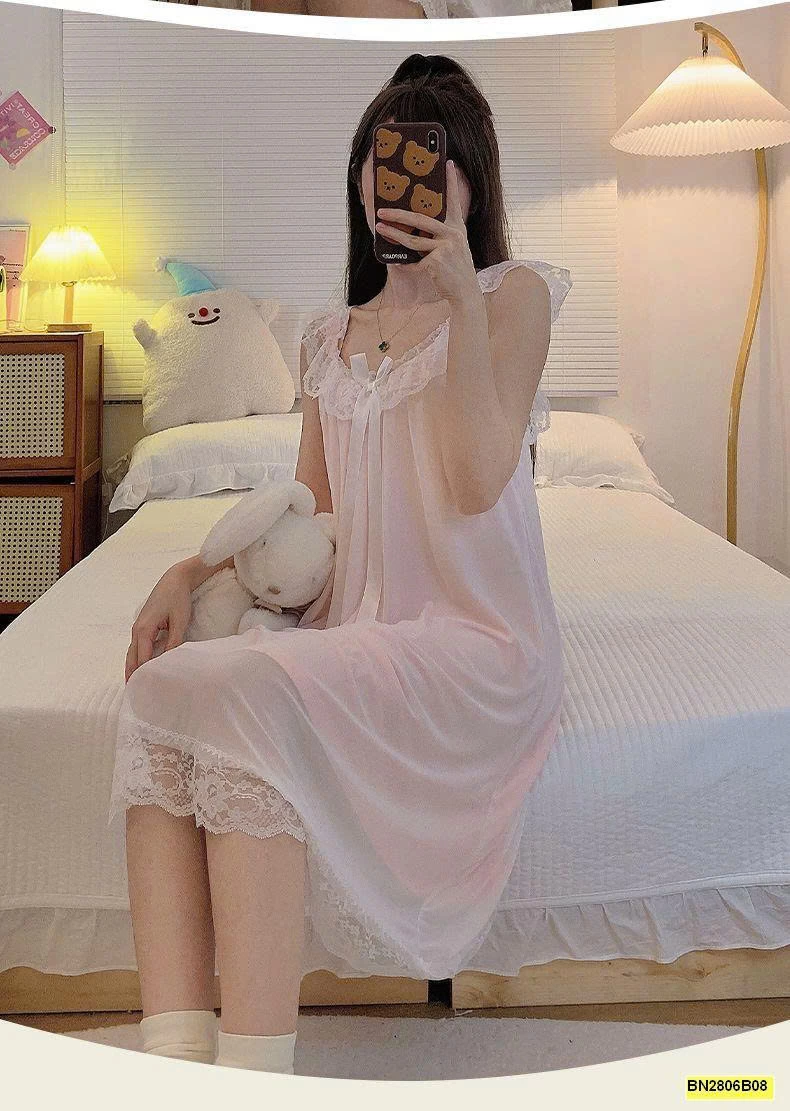 ĐẦM NGỦ LỤA PHỐI REN