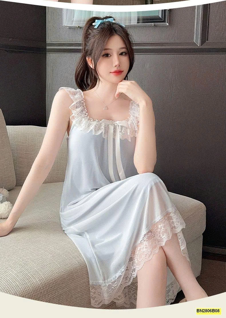 ĐẦM NGỦ LỤA PHỐI REN