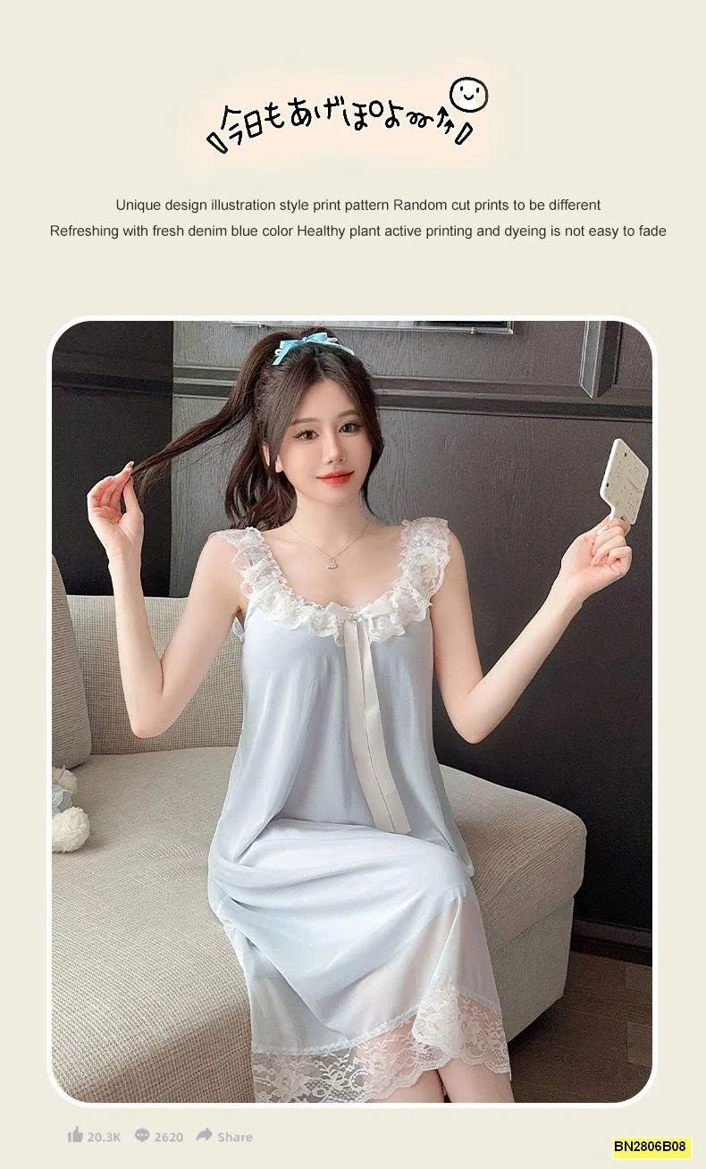 ĐẦM NGỦ LỤA PHỐI REN