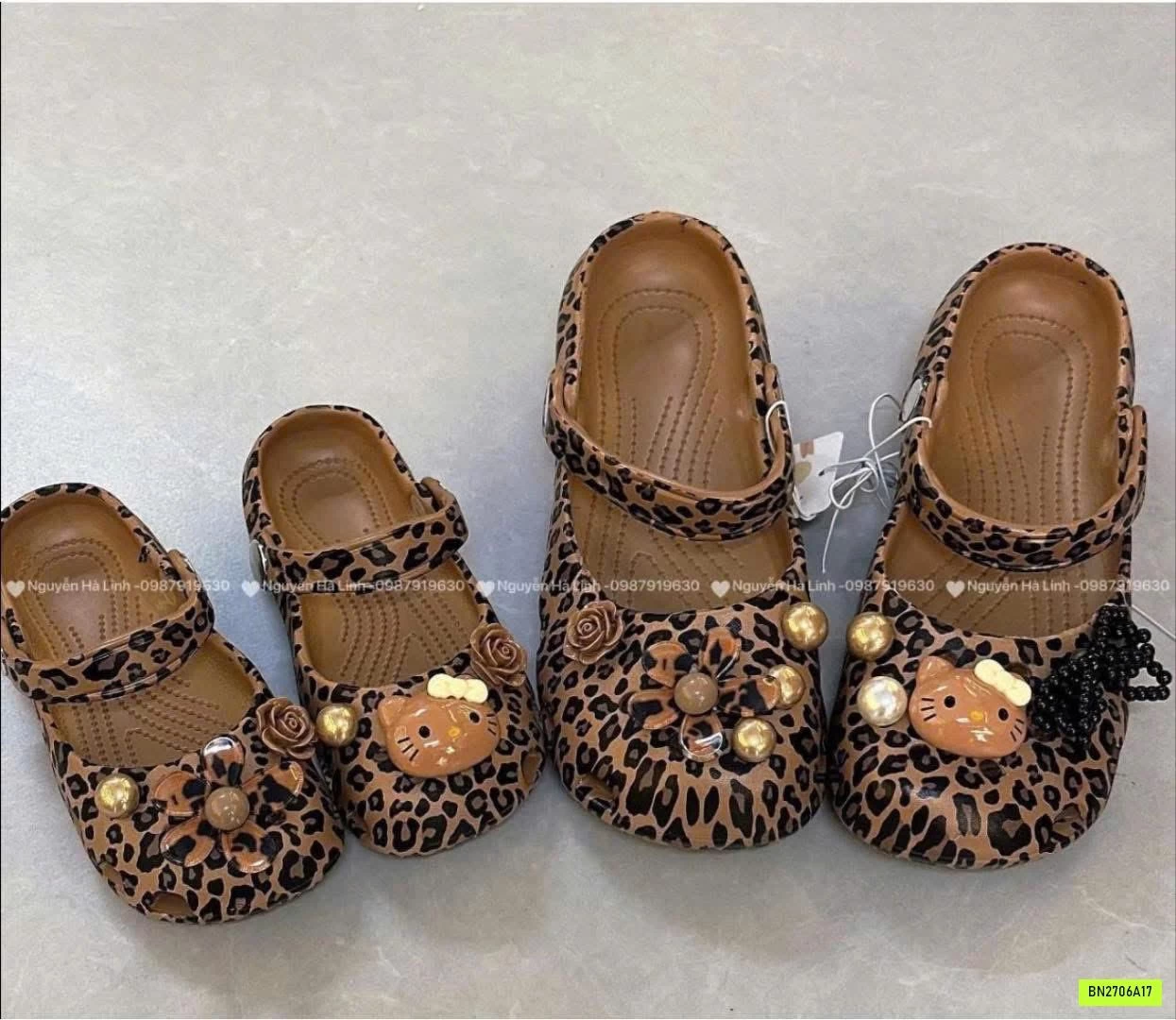 CROCS CHARM KITTY MẸ BÉ